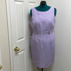 Tahari Lavender Textured Sleeveless Dress